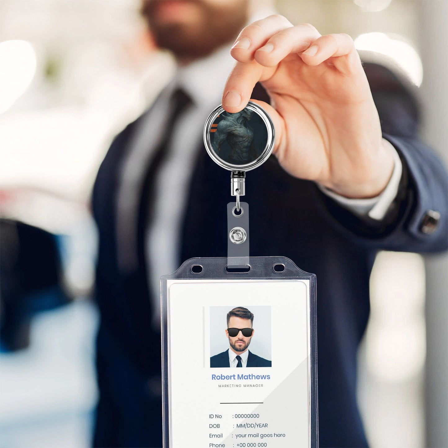 "Beast of Power" Creative Retractable Badge Reel | Powerful Illustration Design, Showcasing Unique Personality and Energy