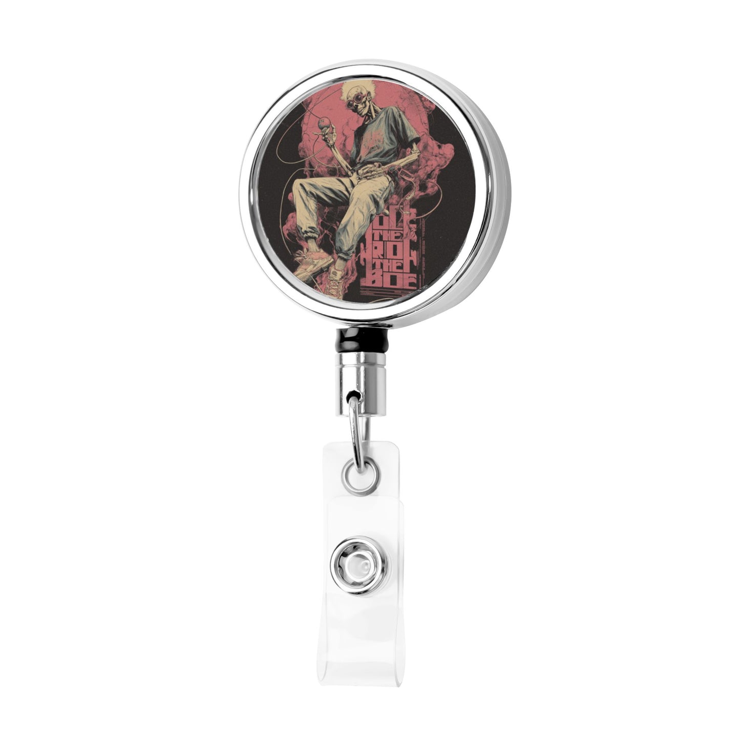 "Street Punk" Creative Retractable Badge Reel | Unique Illustration Design, Perfect Blend of Street Art and Practicality