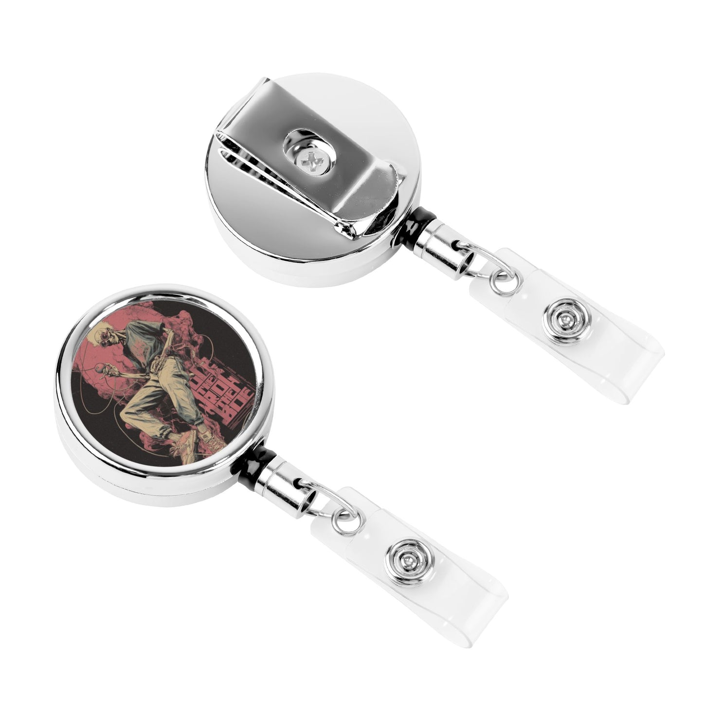 "Street Punk" Creative Retractable Badge Reel | Unique Illustration Design, Perfect Blend of Street Art and Practicality