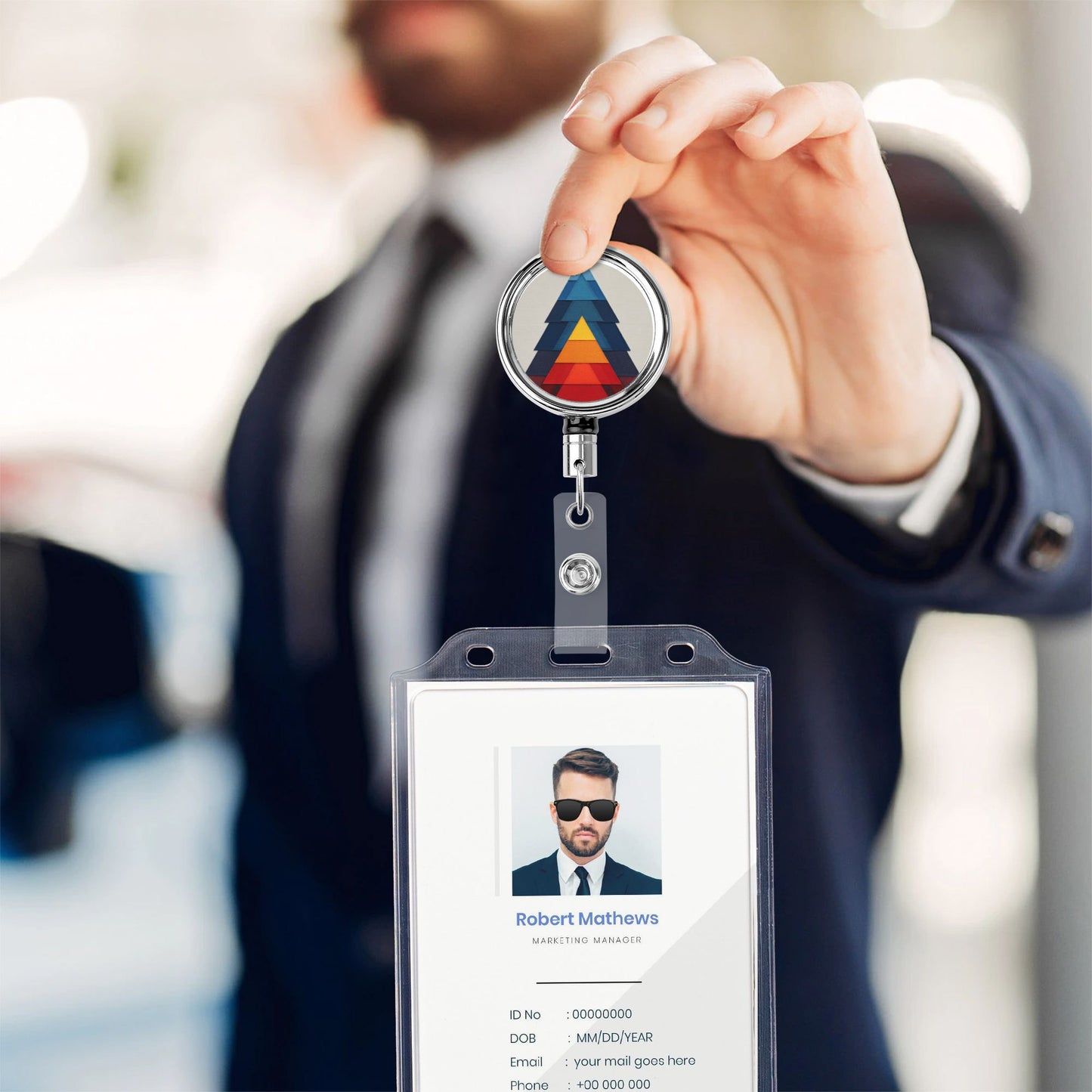 "Rainbow Triangle" Creative Retractable Badge Reel | Unique Gradient Color Design, A Perfect Combination of Modern Art and Function