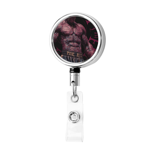 "Power and Glory" Creative Retractable Badge Reel | Strong Tattoo Illustration, Showcasing Unyielding Spirit and Strength