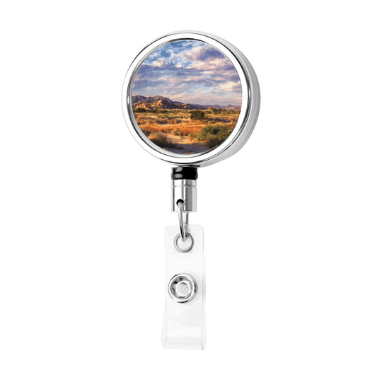 "Desert Sky" Creative Retractable Badge Reel | Showcasing Desert Landscape and Colorful Sky, Highly Artistic